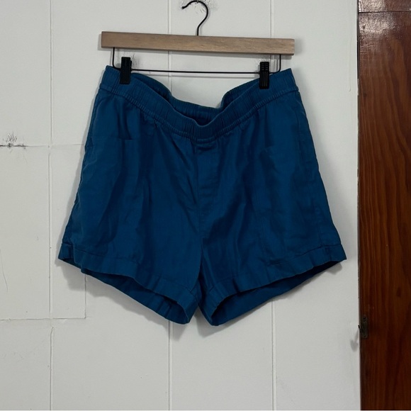 Old Navy Blue Linen Blend Pull On Comfort Short Size Large - Picture 1 of 4